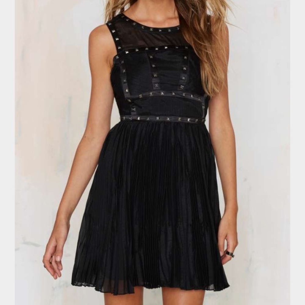 Nasty gal beulah black studded mini dress